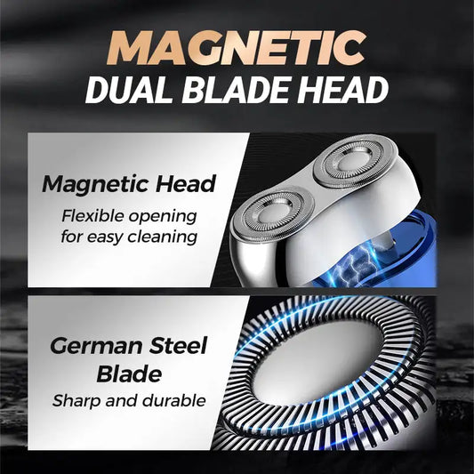 Mini Double Head Electric Shave Magnetic Suction Men's USB Rechargeable Portable Waterproof Shaver