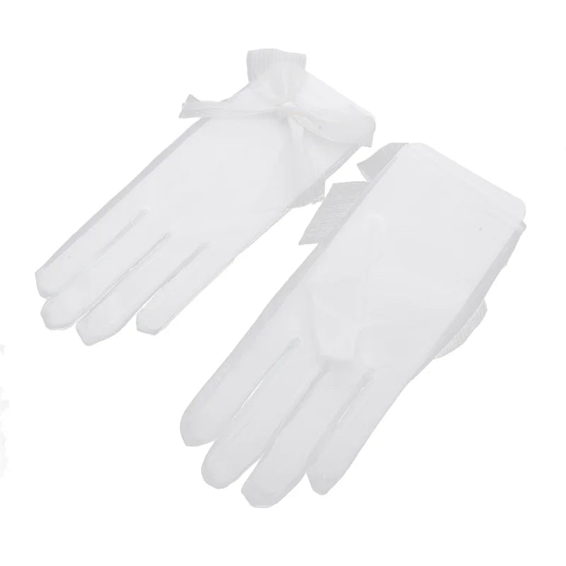 Sexy Transparent Black White Mesh Tulle Glove, Spring Summer Thin Short Glove, Party Dancing Dress Wedding Glove, Lolita New