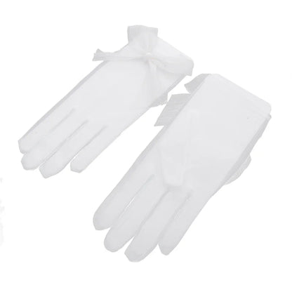 Sexy Transparent Black White Mesh Tulle Glove, Spring Summer Thin Short Glove, Party Dancing Dress Wedding Glove, Lolita New