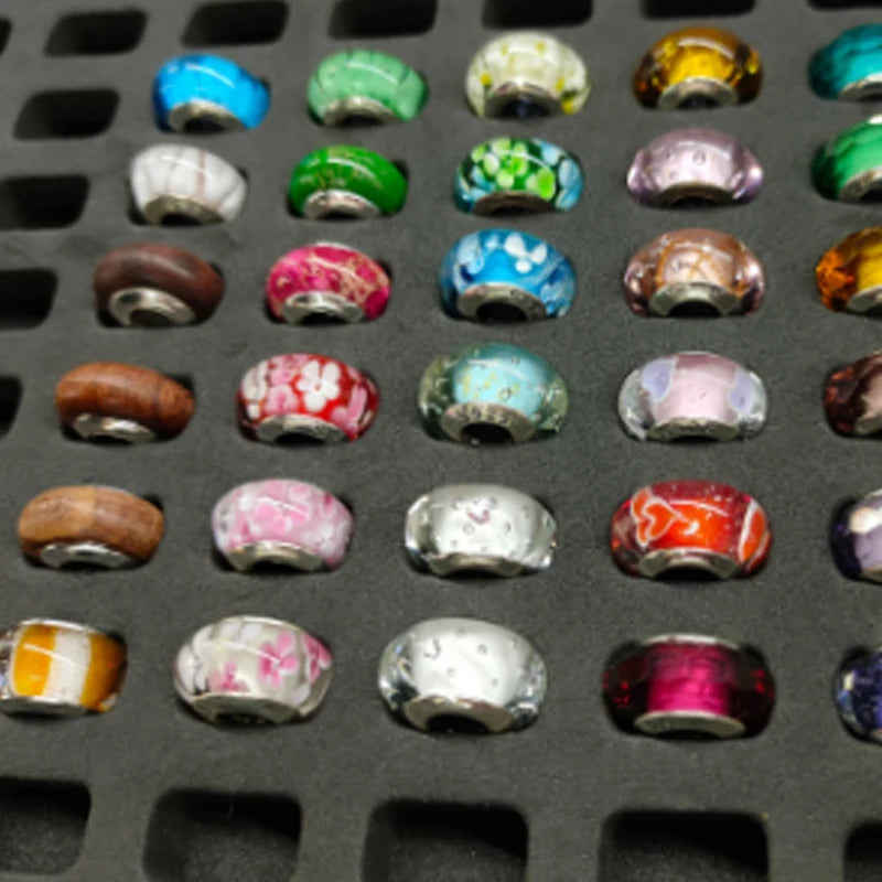 Silver 925 Colorful Flower Series Murano Glass Beads Charm Fit Original Bracelet Murano Glass DIY for Women Jewelry Gift