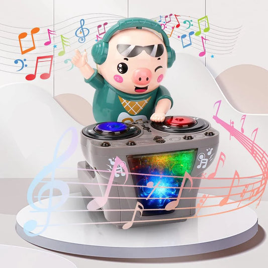 Electronic DJ Light Music Dancing Pig Toy, Musical Toys, Cute Swing Dancing Piggy Toy with Music LED Lights, Musical Toy for Kids