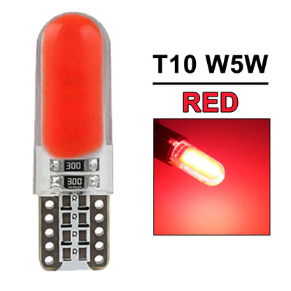 2/4/6/8/10/20 Pcs, T10 W5W LED Bulbs, Car Interior Dome Maps Trunk License Plate Lights, 12V COB-12SMD 7500K White Yellow Red Blue