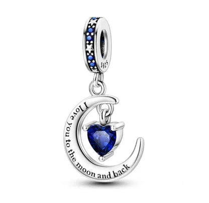 New 925 Sterling Silver Blue series moon Plane Space Beads Astronaut Charm Pendant Fit Original Bracelet Necklace DIY Gift Women