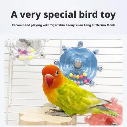 Parrot Decompression Toy Unique Rotating Help Pets Release Excess Energy Made Of Safe Materials Bite Wheel Toy