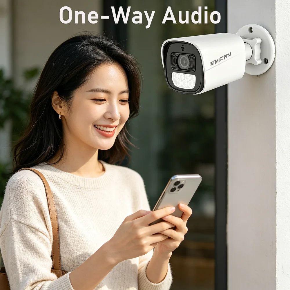 4K 5MP 4MP Home PoE IP Security Camera Outdoors Waterproof Audio Color Night Vision Surveillance Bullet Camera for NVR