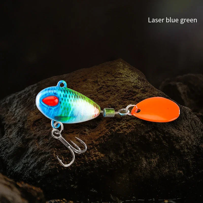 Spoon Spinner Bait Sinking Wobblers Baits Metal Jig VIB Lure Rotating Sequin Tail Lures Far Casting Fishing Baits for Sea Bass