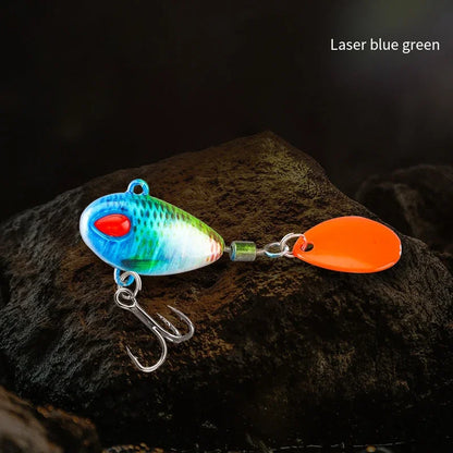 Spoon Spinner Bait Sinking Wobblers Baits Metal Jig VIB Lure Rotating Sequin Tail Lures Far Casting Fishing Baits for Sea Bass