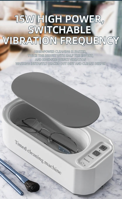 Ultrasonic Glasses Cleaner, 50KHz Contact Lens Cleaner, Household Timer Jewelry Toothbrush Cleaner, Brush Dentures, New MIJIA