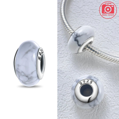 Original 925 Silver Charms Flower Blue Star Green Turtle Glass Beads Fit Bracelet Women DIY Gift Murano Jewelry Accessories