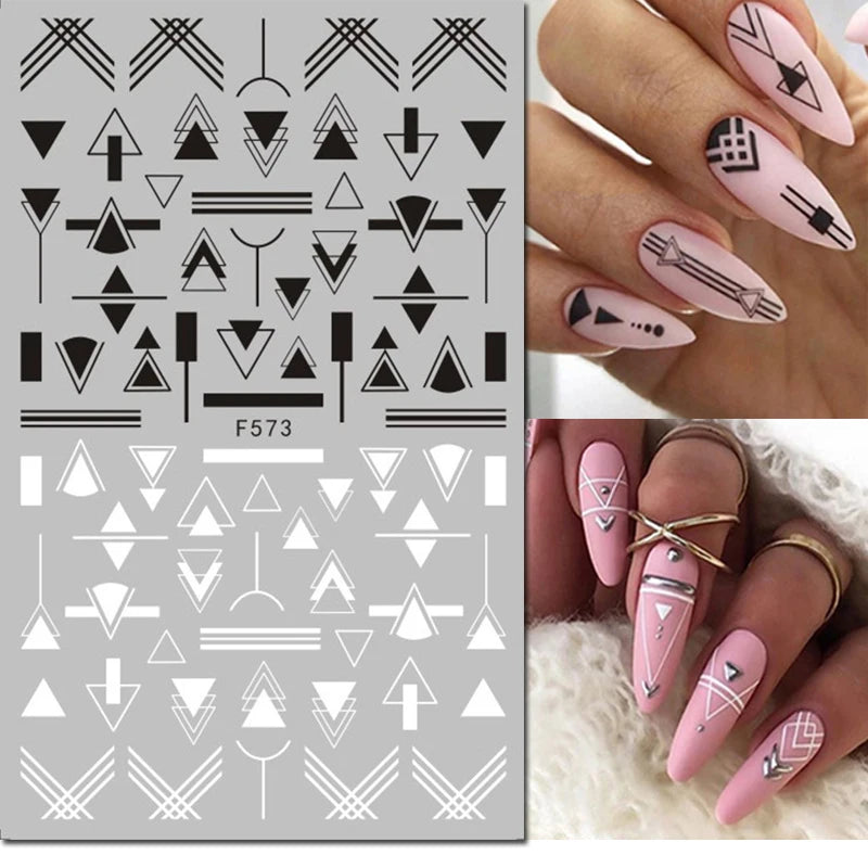 3d Nail Art Decals Tropical Palm Leaves Flowers Laces Faces Adhesive Sliders Nail Stickers Decoration For Nail Manicure