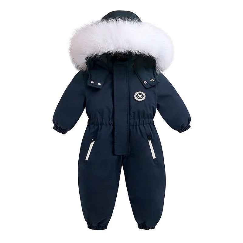 -30 Winter Ski Suit Plus Velvet Baby Jumpsuit Boy Overalls Warm Kids toddler girl Clothes Children Clothing coat infant overcoat