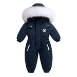 -30 Winter Ski Suit Plus Velvet Baby Jumpsuit Boy Overalls Warm Kids toddler girl Clothes Children Clothing coat infant overcoat