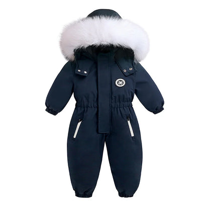 -30 Winter Ski Suit Plus Velvet Baby Jumpsuit Boy Overalls Warm Kids toddler girl Clothes Children Clothing coat infant overcoat