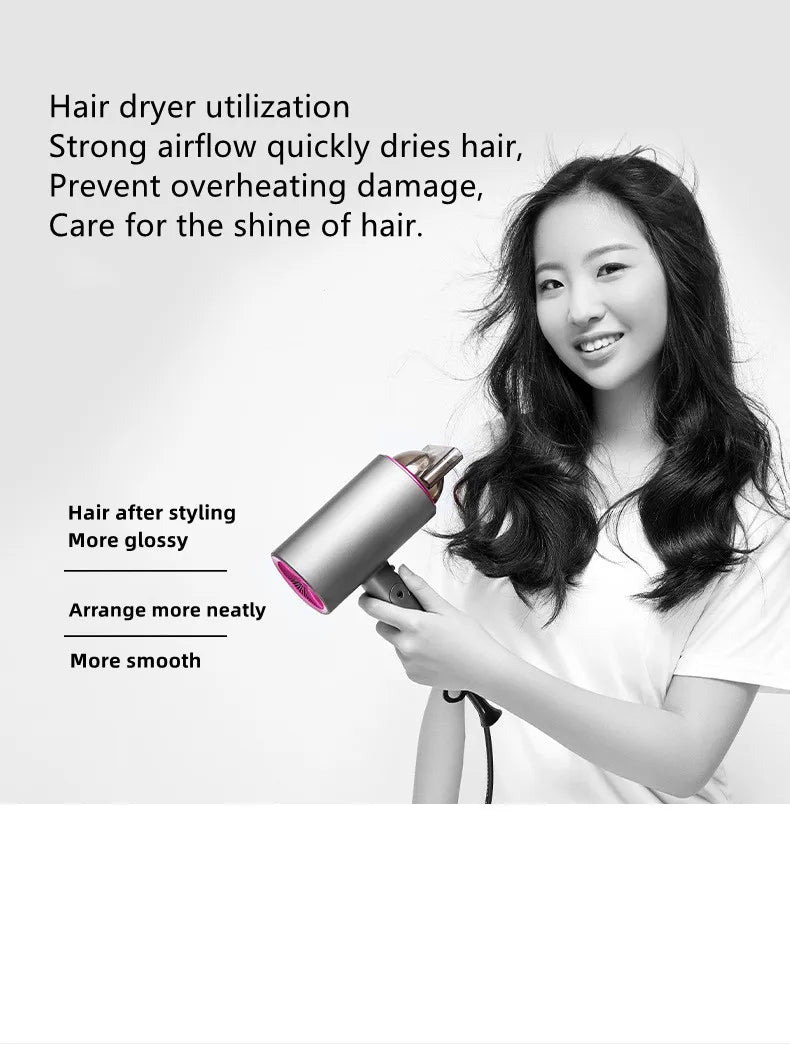 Popular Foldable Hair Dryer 1800W Blue Light Negative Ion Super Silent US/EU/UK Plug 110V/220V Home Barber Recommended