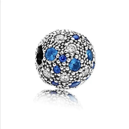 Nuevo colgante de plata 925 compatible con pulsera original, joyas para mujer, serie azul, colgante de pulpo, delfín, búho, camaleón