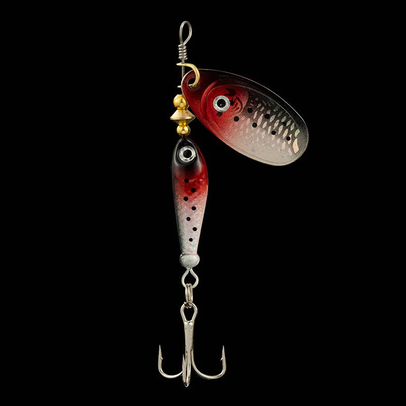 Rotating Metal Spinner Fishing Lures 9.1g 7cm Rotating Sequin Artificial Hard Baits Crap Bass Pike Treble Hook Fishing Tackle