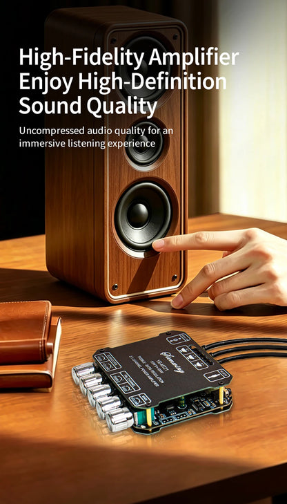 2.1 Channel Bluetooth 5.0 Subwoofer Amplifier Board 50W x 2 + 100W Power Audio Stereo Amplifier Board Bass AMP AUX