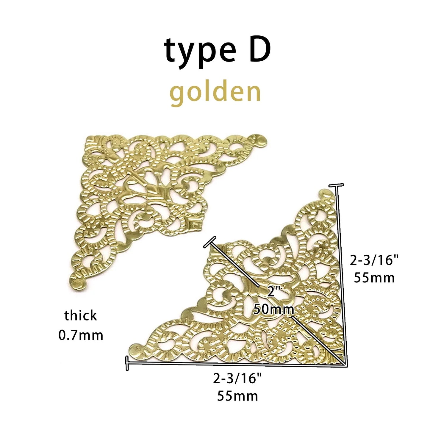 12pcs Metal Decorative Corner Cover Edge Protector for Book Scrapbook Photo Album Frame Jewelry Chest Gift Wine Wooden Box Case