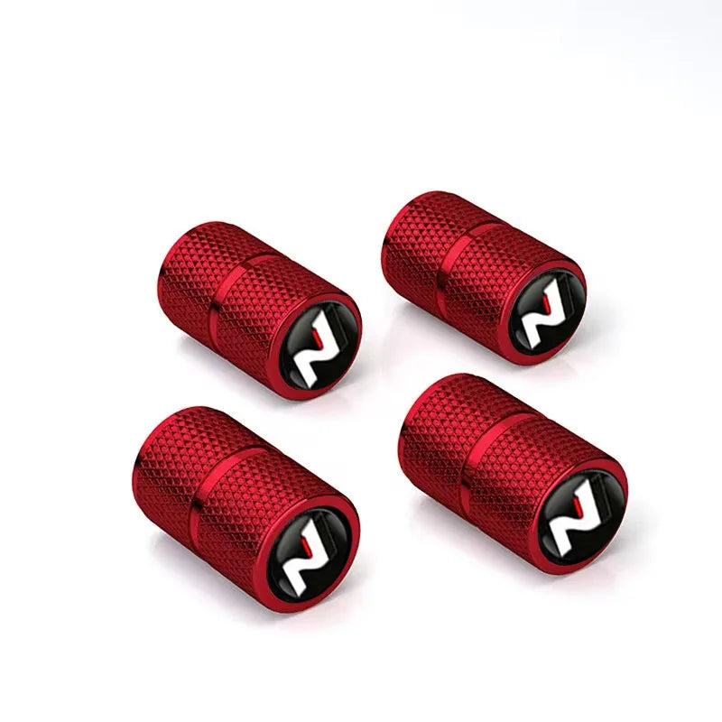 4Pcs Car Wheel Tire Valve Caps Air Stem Covers For N Line Sonata Tucson Azera Elantra Veloster Kona Santa Accessories