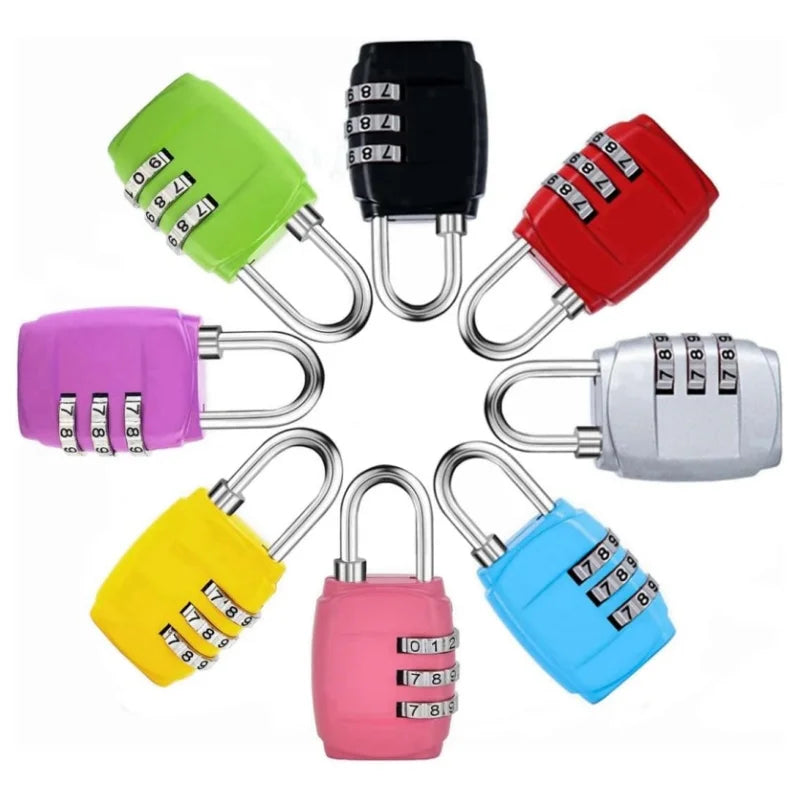 7 Colors Digit Password Lock Combination Suitcase Luggage Metal Code Password Locks Padlock Travel Safe Anti-Theft Color Locks