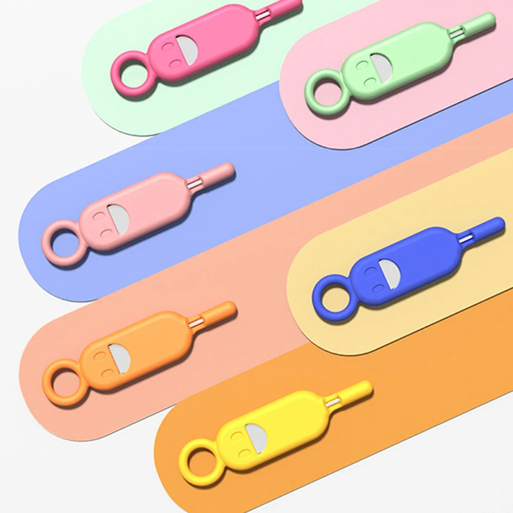 2 IN 1 SIM Card Removal Needle Pin with Protector Holder Anti-Lost Phone SIM Cards Storage Case Tray Ejector Needle Opener