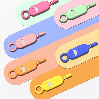 2 IN 1 SIM Card Removal Needle Pin with Protector Holder Anti-Lost Phone SIM Cards Storage Case Tray Ejector Needle Opener