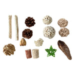 Natural Bird Toy Set Bamboo Weaving Interactive Parrot Chewing Toys Loofah Rattan Ball Conure Shredding Toys