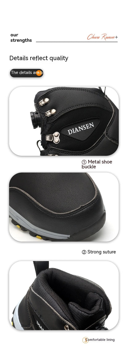 Rotating Button Safety Shoes, Men Work Sneakers, Indestructible Shoes, Puncture-Proof Protective Shoes, Work Boots, Tactical Boots