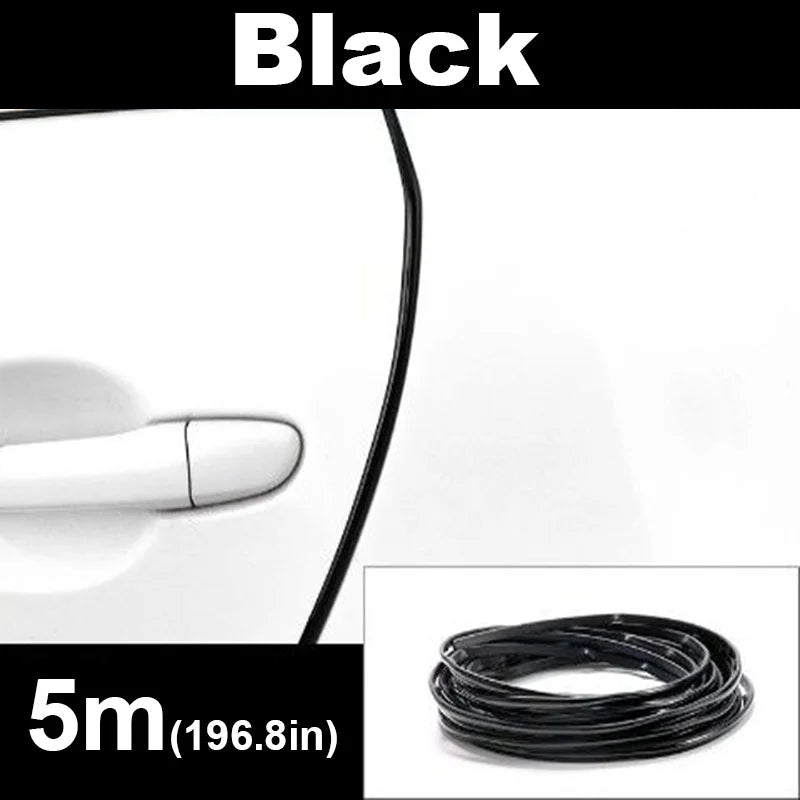 2/5/10M Car Door Edge Scratch Protector DIY Trim Strips Guard Cover Strip Roll Chrome Styling Moulding Trim Strip