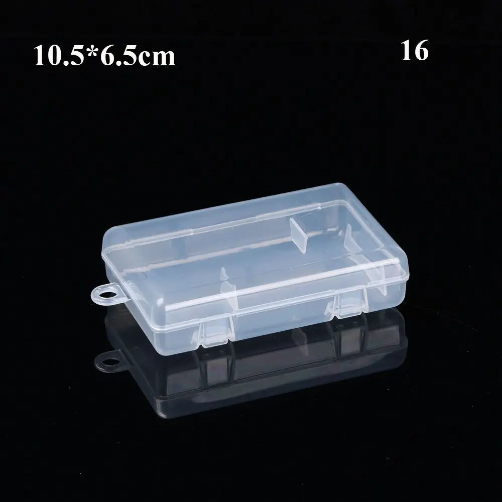 Various Shapes Plastic Transparent Storage Box, Small Items Sundries Organizer Case, Jewelry Earrings Rings Beads Container Tools