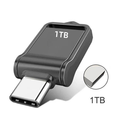2TB USB 3.2 Flash Drive High Speed Metal U Disk Type-c Interface Dual-use Flash Memory Stick For Phone Windows Computer