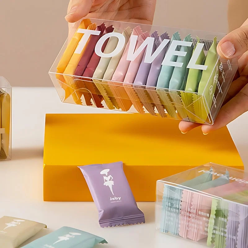 Thoughtful Valentines Gift for Him/Her -Individually Wrapped Compressed Towels, Soft Cotton Facial Towellets for Travel, Hygienic