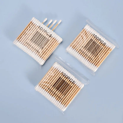 100/300/500/700/900Pcs Double-Tipped Cotton Swabs, for Tattooed Eyebrows, Beauty Makeup Tools for Wiping, Nail Polish Wiping