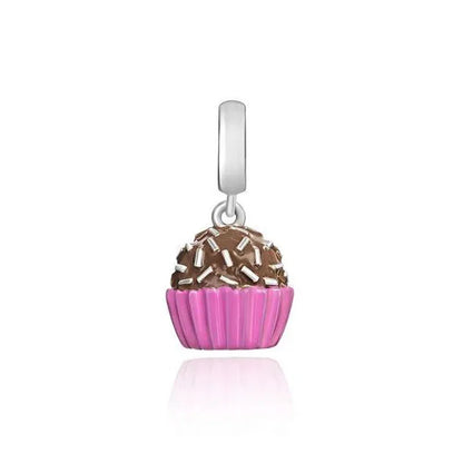 Hot Selling 925 Silver Pink Cake, Dog Paw, Luggage, Cup Bead Pendant Suitable for European Original Bracelet DIY Exquisite Jewelry