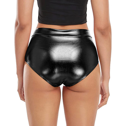 Women Mid Waist Metallic Shorts For Adults Ballet Performance, Dance Bottoms Basic Booty Shorts, Fitness Pants For Girls