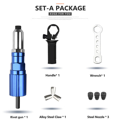 Electric Rivet Gun 2.4mm-4.8mm Rivet Nut Gun Drill Adapter Cordless Riveting Tool Insert Nut Pull Rivet Tool