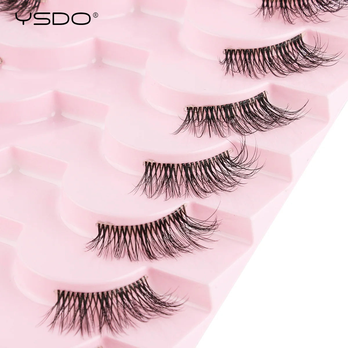 YSDO 5/10 Pairs Half Lashes Cat Eyelashes Soft Natural Clear Band False Lashes Natural Wispy Faux 3d Mink Eyelashes Makeup Tools