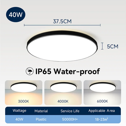 Waterproof Bathroom Lamp Ceiling Led Ceiling Lights 18W 30W 40W Round Led Ceiling Lamp For Kitchen Living Room Toilet Room 220V