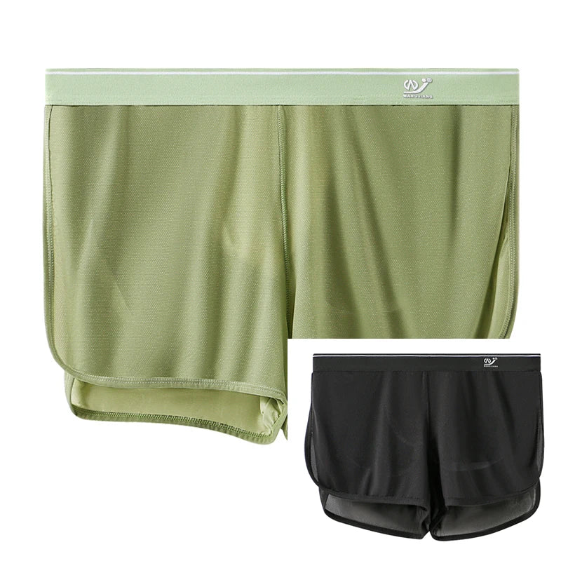 1Pcs/2Pcs/3Pcs, Cool and Breathable Men's Ice Silk Casual Shorts, Open Side  for Summer, Homewear, Arrow Shorts