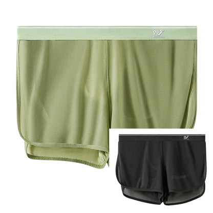 1Pcs/2Pcs/3Pcs, Cool and Breathable Men's Ice Silk Casual Shorts, Open Side  for Summer, Homewear, Arrow Shorts
