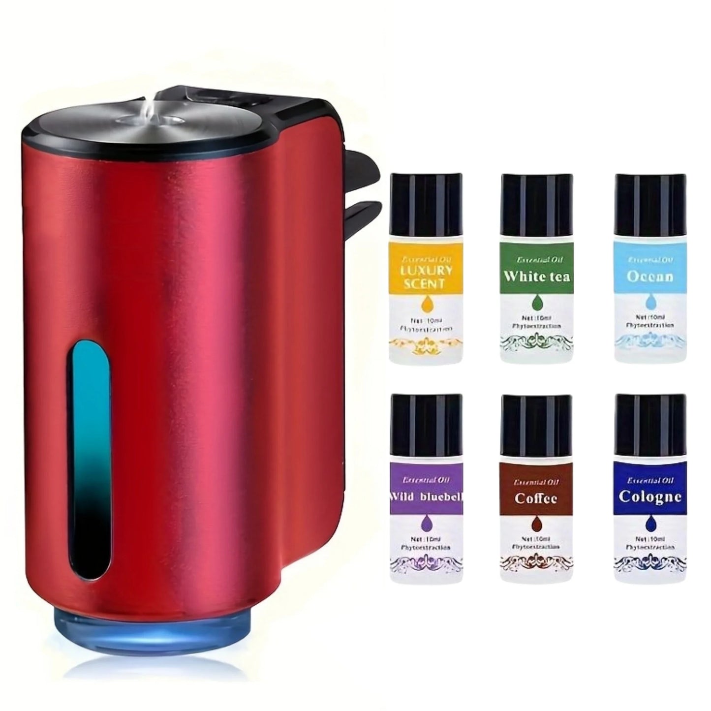 Car air freshener, three-intensity adjustable, car aroma diffuser, portable freshener perfume fragrance
