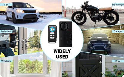 Camluxy Anti-Theft Alarm 110db Loud Door and Window Alarm Wireless Vibration Alarm with Remote Control Bicycle Security Sensors