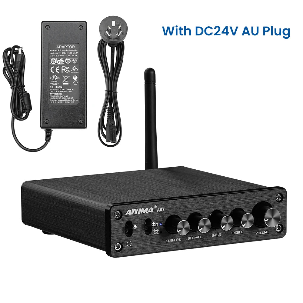 AIYIMA A03 TPA3116 Subwoofer Bluetooth Amplifier HiFi TPA3116D2 2.1 Digital Audio Power Amplifiers 50Wx2+100W Sound Amplifier