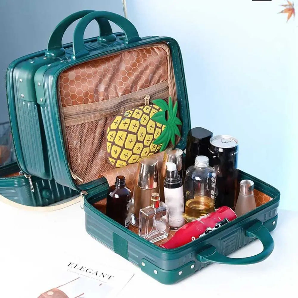 14-inch Lightweight Mini Travel Suitcase Cosmetic Box Waterproof Hand Luggage Organizer Makeup Case Portable Small Boarding Case