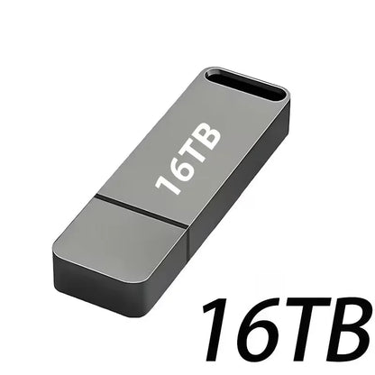 NEW 16TB Metal Flash Drive USB3.2 High Speed Transfer Large Capacity Portable USB Memory Pen Drive For Phone Computer Car U Disk