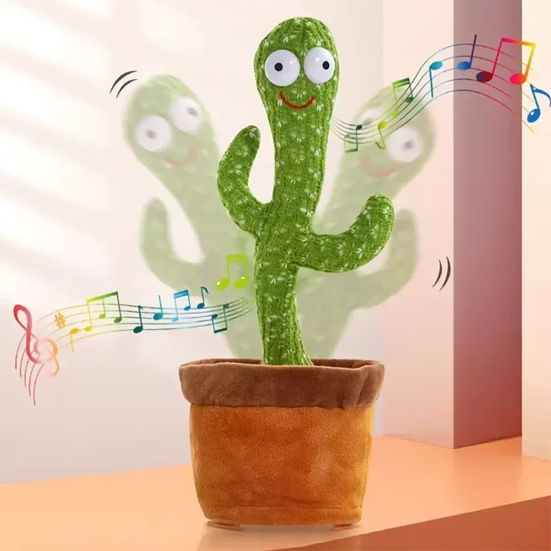 Dancing Cactus Song Speaker Talking Usb Battery Voice Repeat Plush Cactu Dancer Toy Talk Plushie Stuffed Toys For Kids Gift