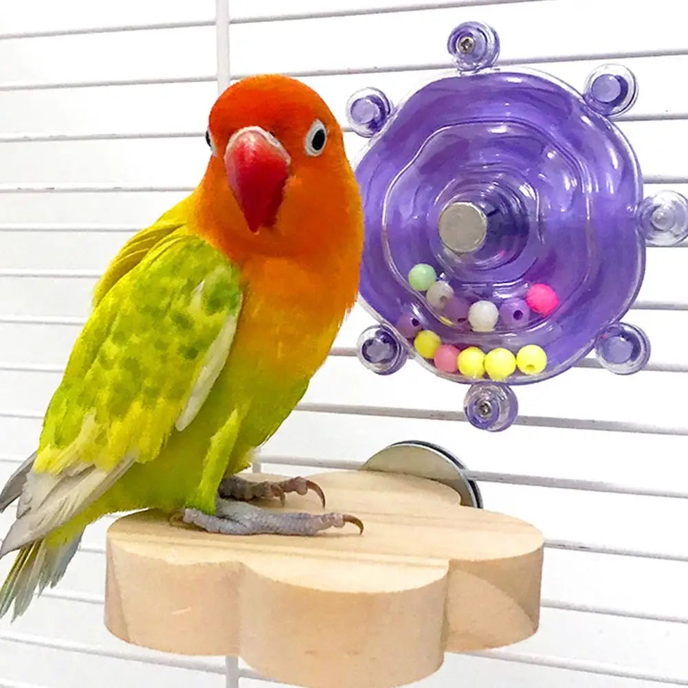 Parrot Decompression Toy Unique Rotating Help Pets Energy Toy Excess Safe Of Made Wheel Release Bird Cage Toy For Parrots
