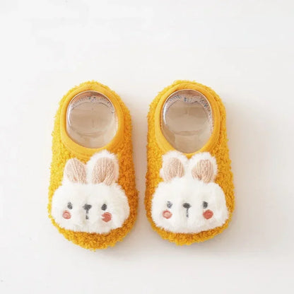 Autumn Winter Warm Baby Slippers, Toddler Plush Floor Sock Shoes, Boys Girls Soft Anti-slip Walking Shoes, Indoor Home Kids Socks