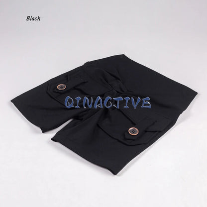 Pantalones Cortos de Yoga QINACTIVE para Mujer con Bolsillos, Fruncidos en los Glúteos, Mallas de Gimnasio de Cintura Alta con Efecto Push Up, Pantalones Cortos Deportivos Sexy para Glúteos, Fitness