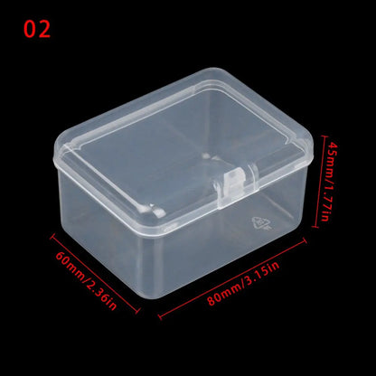 Various Shapes Plastic Transparent Storage Box, Small Items Sundries Organizer Case, Jewelry Earrings Rings Beads Container Tools